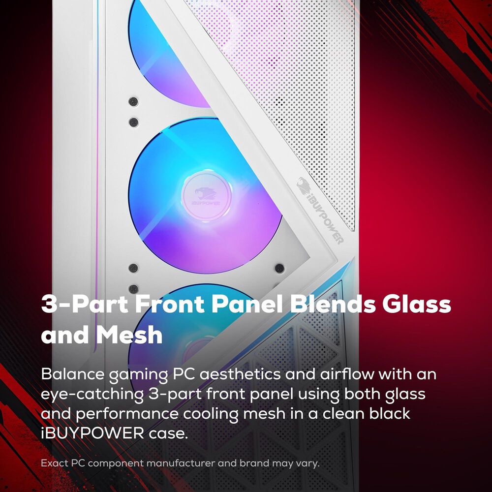iBUYPOWER Slate 9 Mesh Gaming Desktop PC | Intel Core Ultra 9 285 - 32GB RAM - NVIDIA GeForce RTX 5070 Graphics - 2TB SSD in White, , large