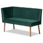 Baxton Studio Alvis 2-Piece Dining Nook Banquette Set with Green Velvet in Walnut Brown, , large