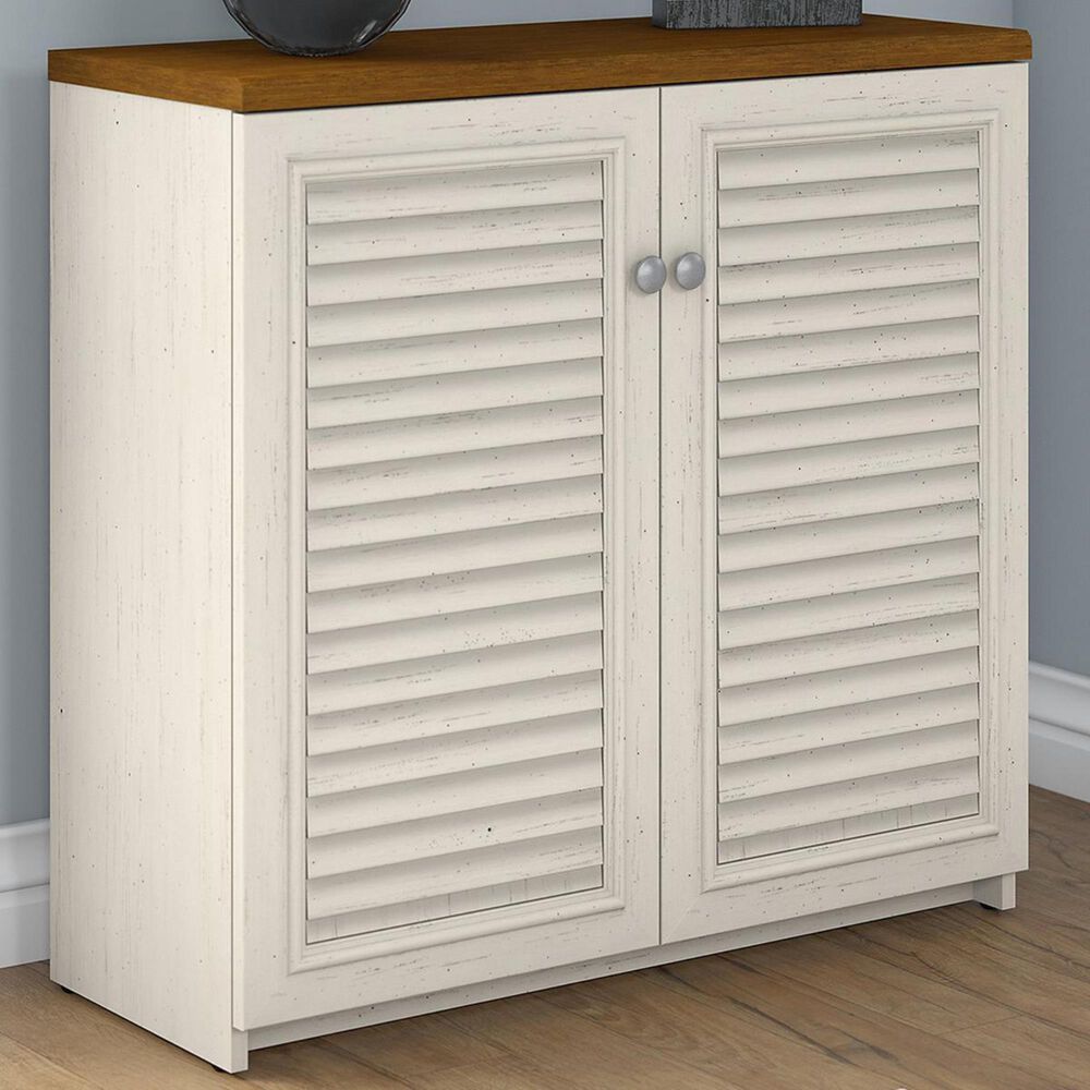 Bush Fairview Small Storage Cabinet with Doors in Antique White, , large
