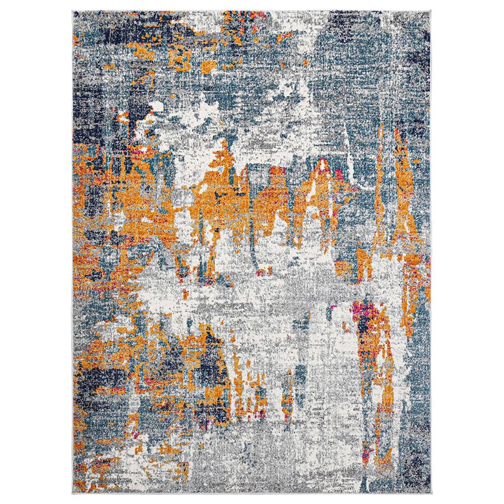 Amer Rugs Montana 2" x 3" Orange and Blue Area Rug, , large