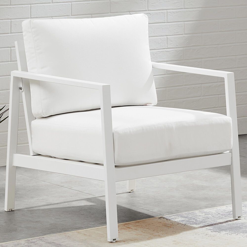 Linon Home Decor Holland Patio Armchair in White, , large