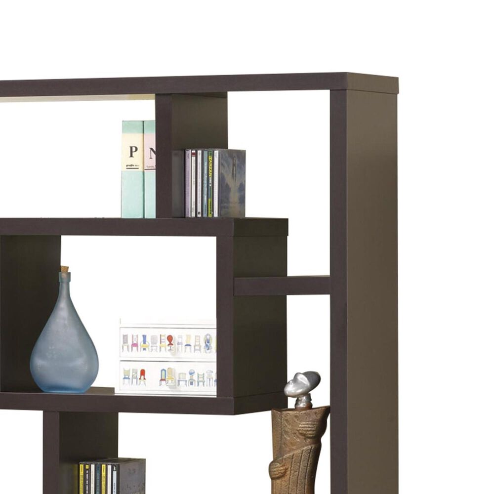 Pacific Landing Bookshelf in Cappuccino with Rectangular Shelves, , large
