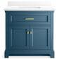 Kohler Charlemont 36" Single Bathroom Vanity in Tidal Blue with 3 cm White Quartz Top and Rectangular Sink, , large