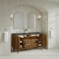 James Martin Laurent 60" Double Bathroom Vanity in Honey Oak with 3 cm Parisien Bleu Silestone Top, Rectangular Sinks and FreePower Wireless Charger, , large