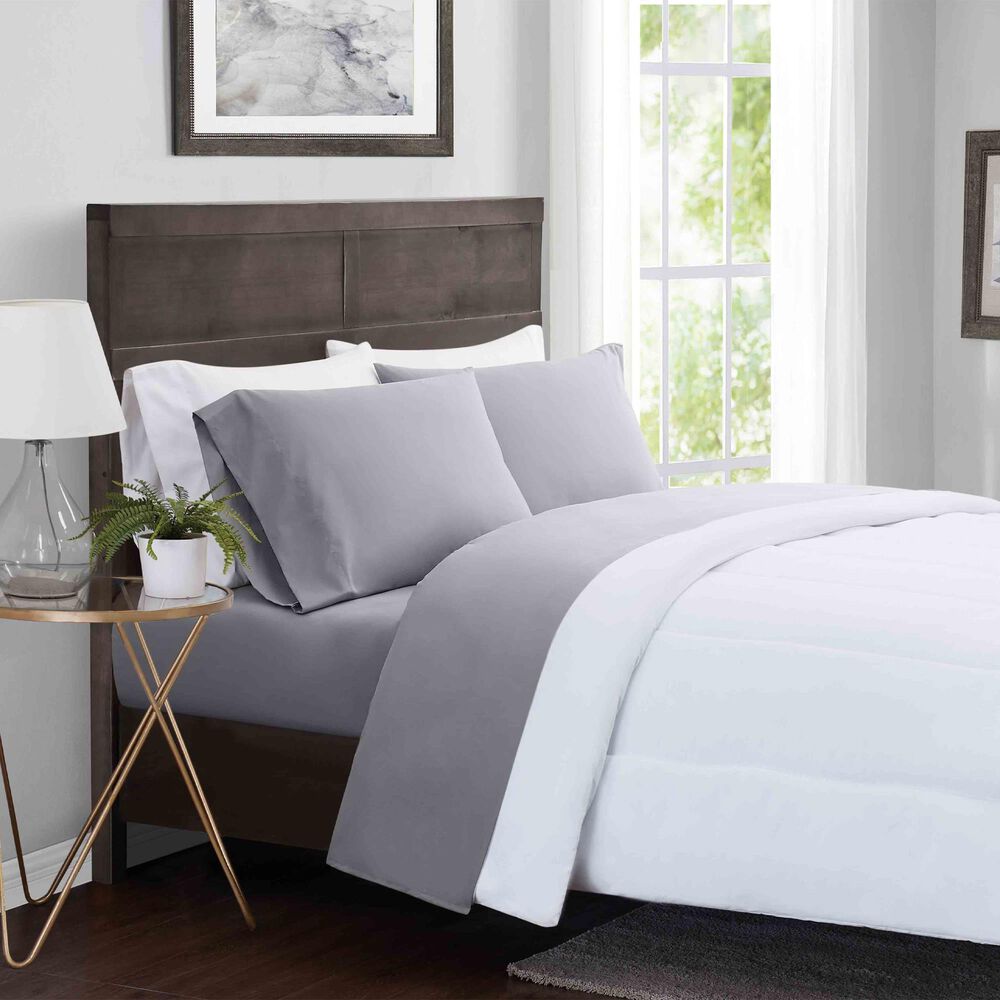 Pem America London Fog Microfiber Grey Queen Sheet Set, , large