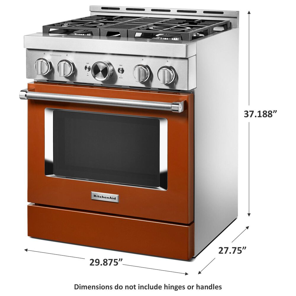 KitchenAid 4.1 Cu. Ft. Freestanding Gas Range with True Convection in Scorched Orange, , large