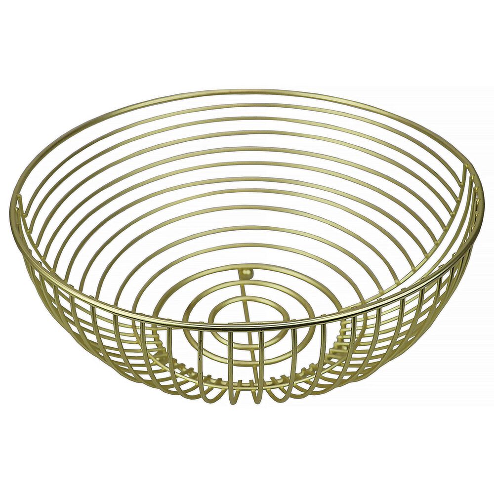 Home Basics Halo Fruit Basket in Matte Gold, , large