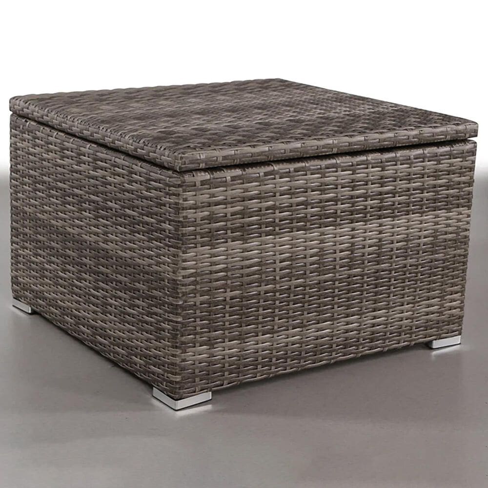 Hearth and Haven Outdoor Storage End Table with Lift-Top Lid in Gray, , large