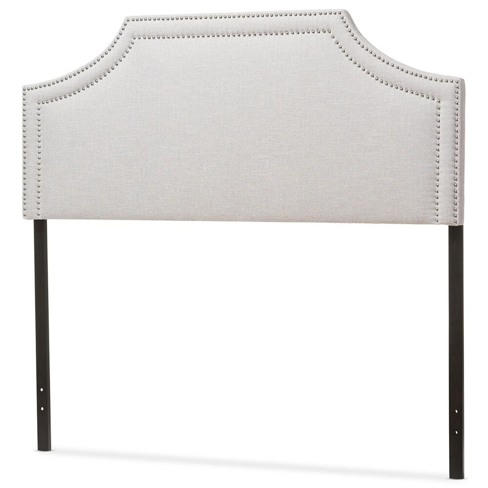 Baxton Studio Avignon Queen Upholstered Headboard in Greyish Beige, , large