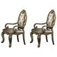 HOMLUX Ragenardus Arm Chair with Leatherette Upholstery in Vintage Oak (Set of 2), , large