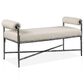 Furniture of America Lalia Hammered Metal Upholstered Bench in Gun Metal, , large