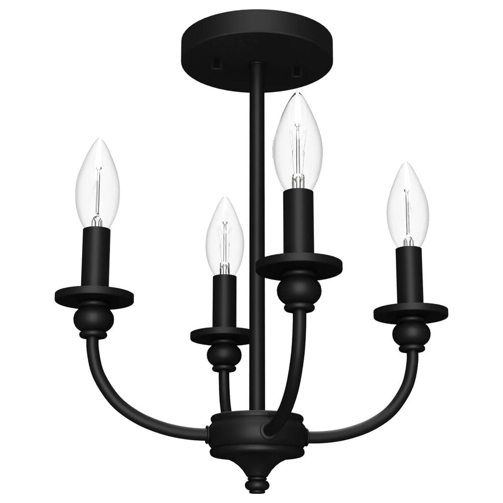 Hunter Southcrest 4-Light Semi-Flush Mount in Flat Matte Black, , large
