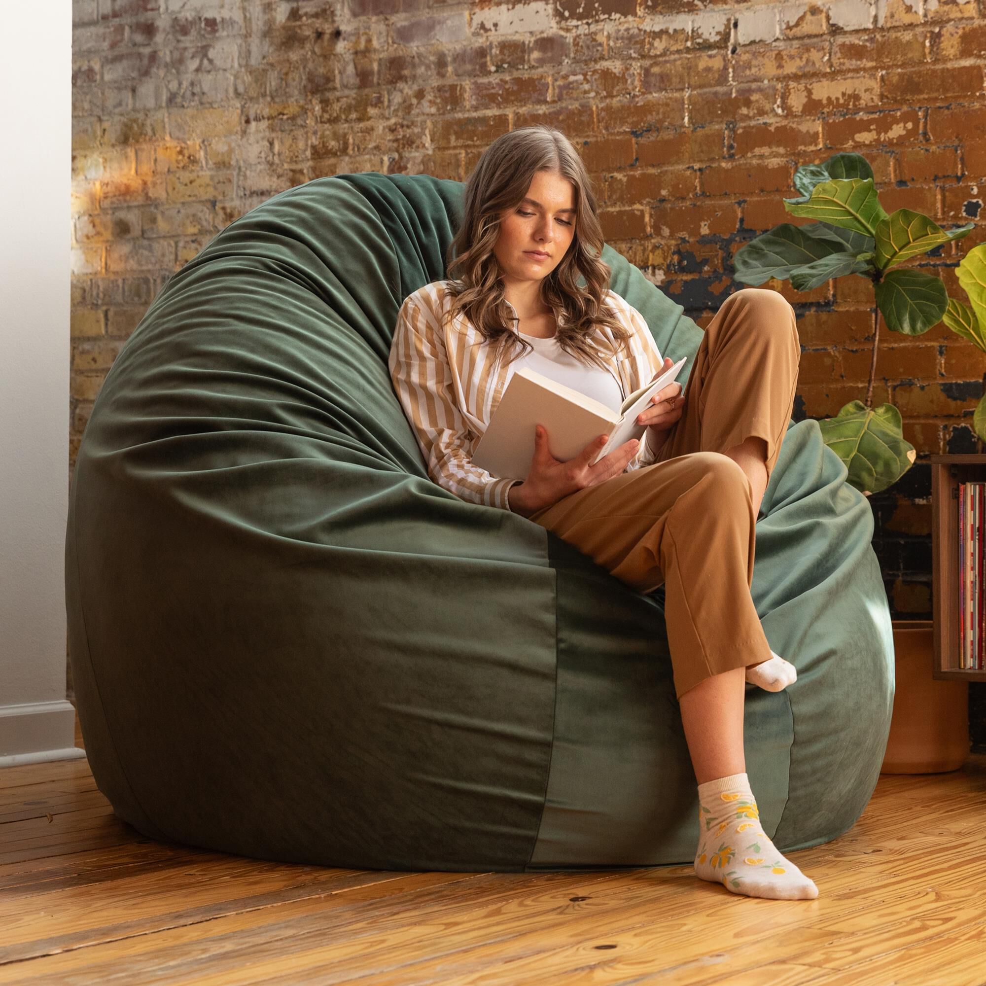 Jaxx Cocoon 6' Oversized Bean Bag Chair in Green