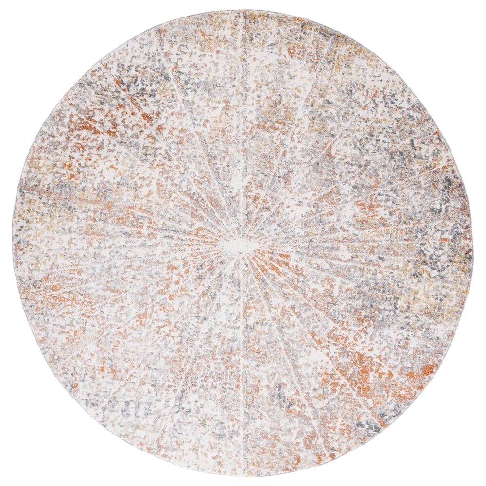Safavieh Aston ASN728 6"7" Round Ivory and Grey Area Rug, , large