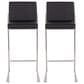 Lumisource Fuji High Back Barstool with Black Faux Leather in Stainless Steel (Set of 2), , large
