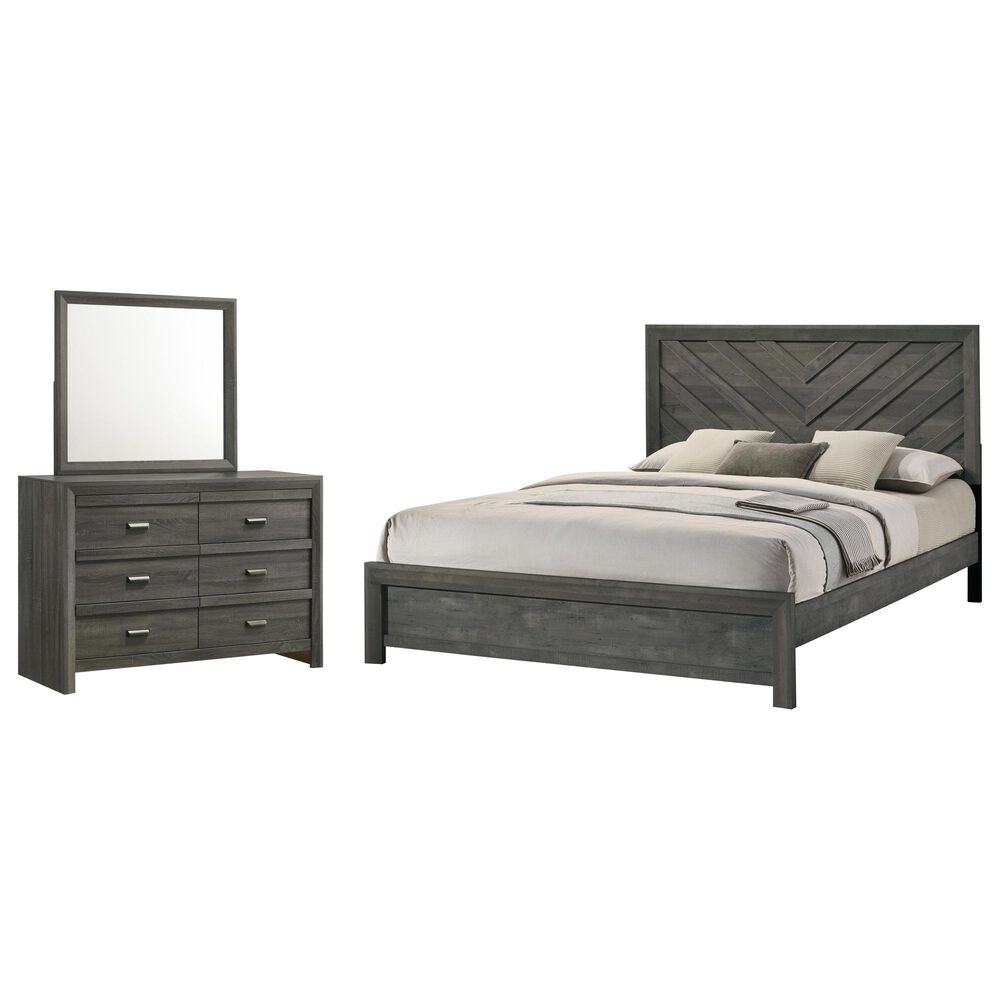 Crown Mark Valor 3-Piece King Bedroom Set in Gray, , large