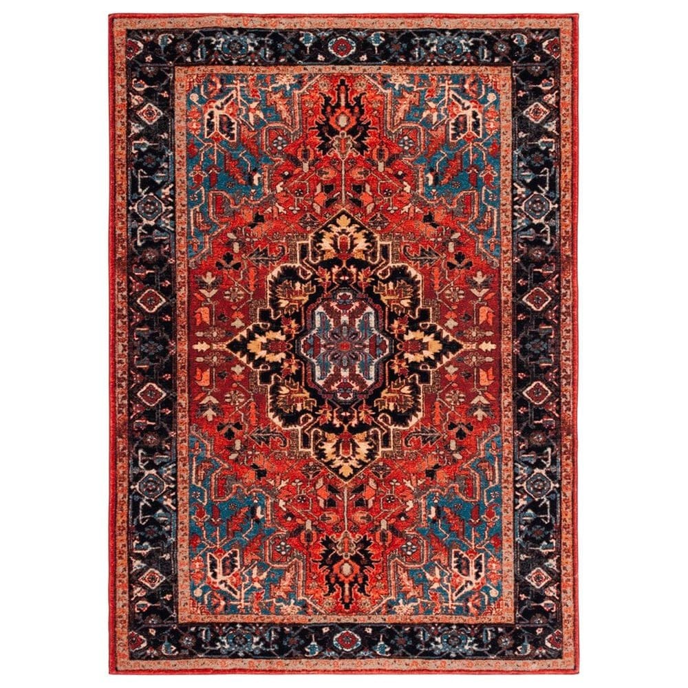 Safavieh Riviera RIV138Q 8"9" x 12" Red and Blue Area Rug, , large
