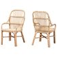 Baxton Studio Sumatera Arm Chair in Natural Brown (Set of 2), , large
