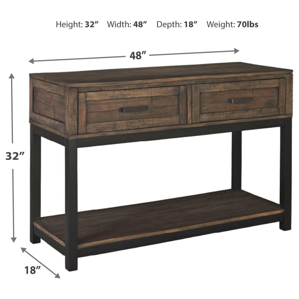 Ashley Johurst Sofa Table in Grayish Brown and Black, , large