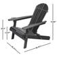 Hearth and Haven Malibu Outdoor Folding Adirondack Chair with Slatted Seating in Dark Gray, , large