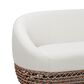 Hearth and Haven Willow Outdoor Upholstered Sofa with Golden Brown Open-Weave Wicker in Wheat Beige, , large