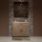 Lexora Home Abbey 36" Single Bathroom Vanity in Grey Oak with 2 cm White Carrara Marble Top and Rectangular Sink, , large