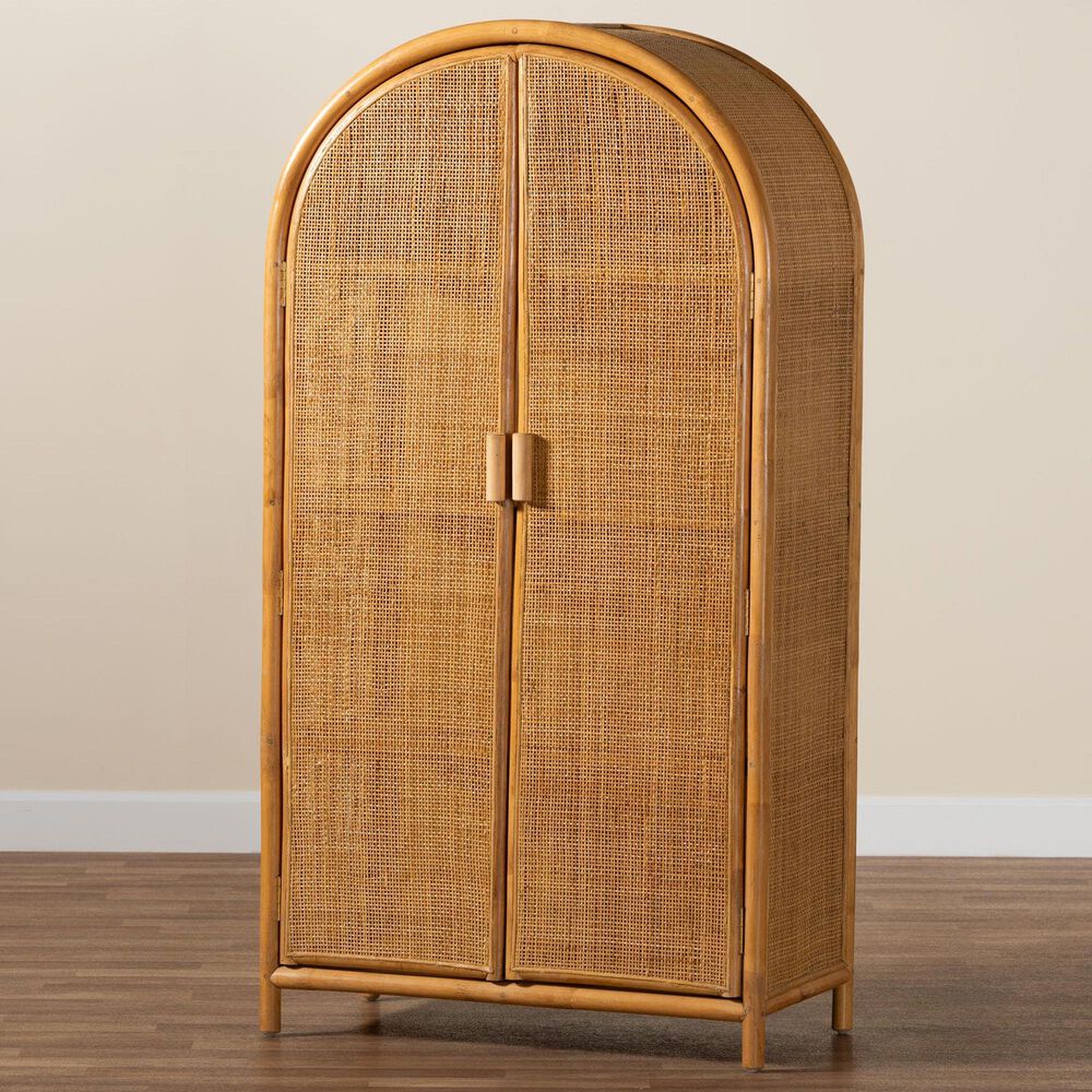Baxton Studio Paloma 2-Door Large Storage Cabinet in Light Honey, , large