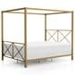 Furniture of America Rosadale Queen X-Cross Canopy Bed in Gold, , large