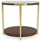 Riverside Furniture Emery Oval End Table in Smoked Cherry and Bronze, , large