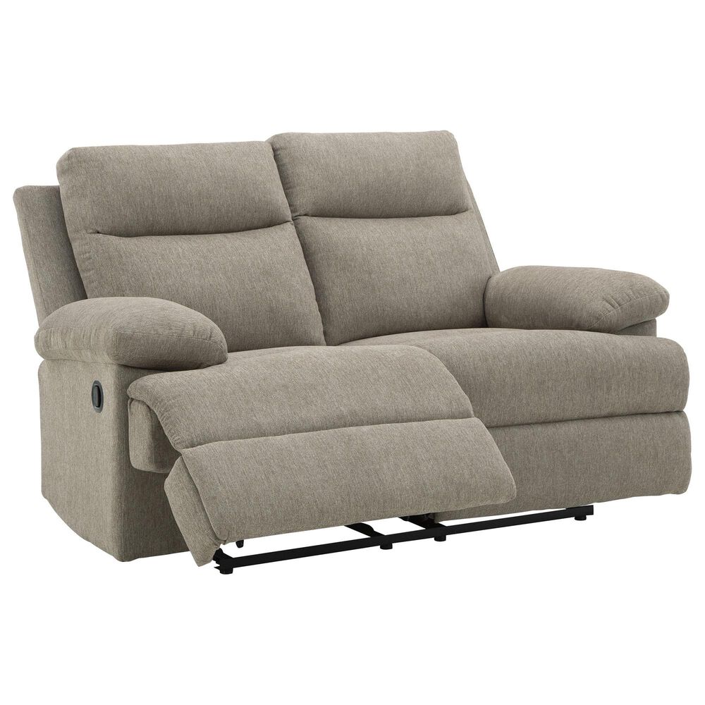 Ashley Side-Swipe Manual Reclining Loveseat in Mocha, , large