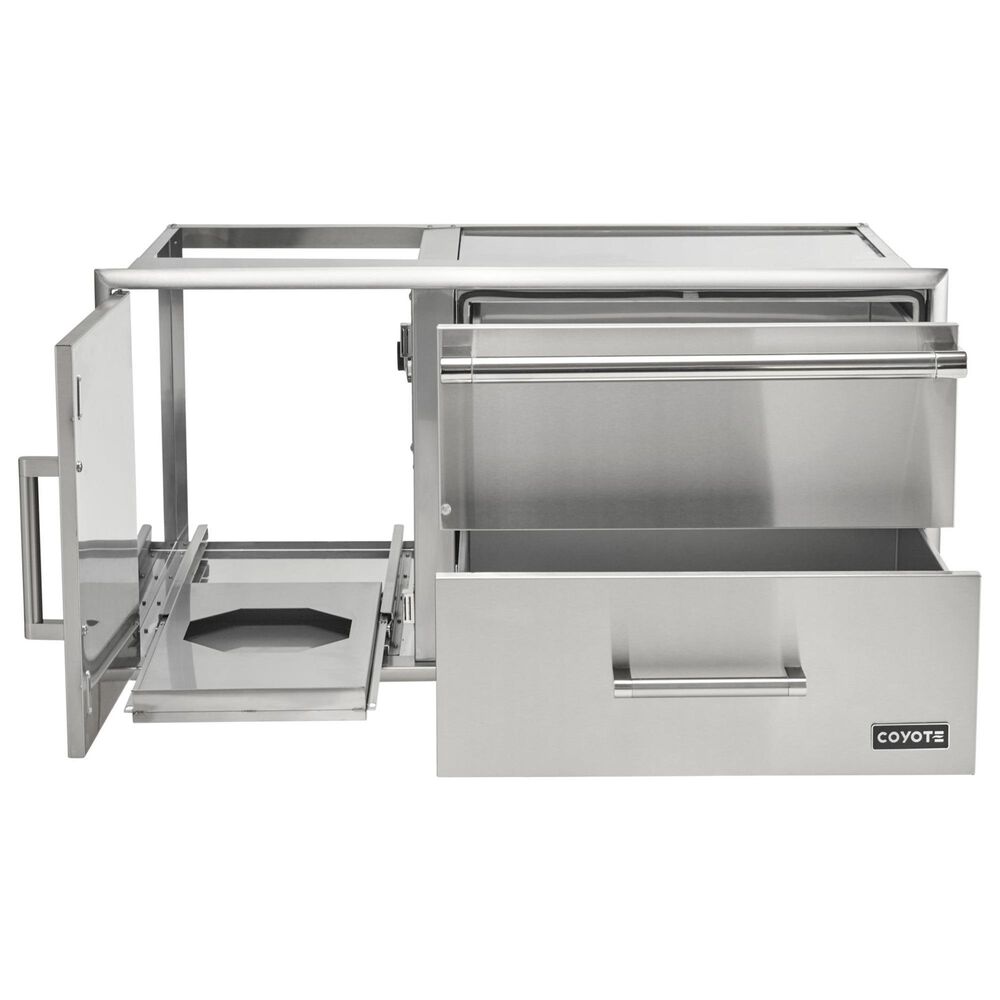 Coyote Outdoor 42&quot; Access Door with Storage and Warming Drawer in Stainless Steel, , large
