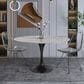 Leisuremod LeisureMod Verve Collection 48 Round Dining Table, Black Base with Sintered Stone White Top, , large