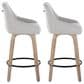 LumiSource Hannah Swivel Counter Stool with Grey Fabric Upholstery in Whitewashed and Black (Set of 2), , large