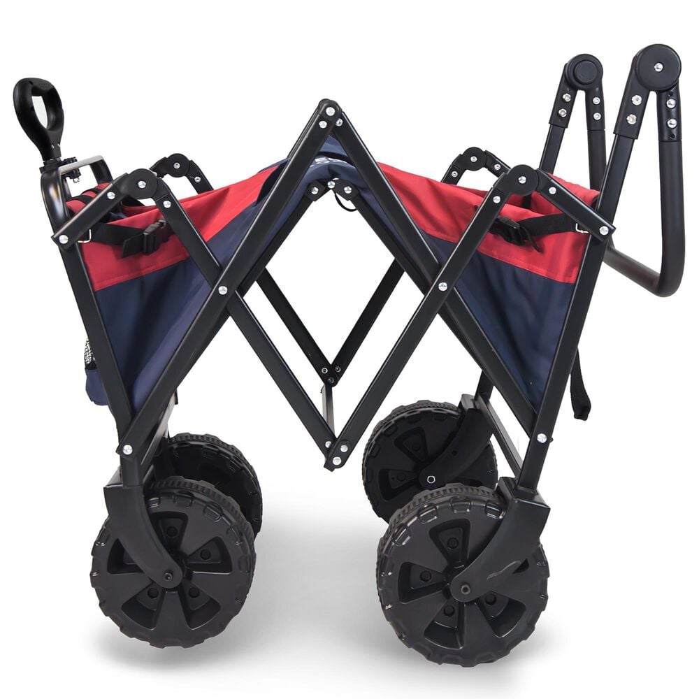 Wonderfold Utility Push and Pull Folding Wagon in Navy and Red, , large