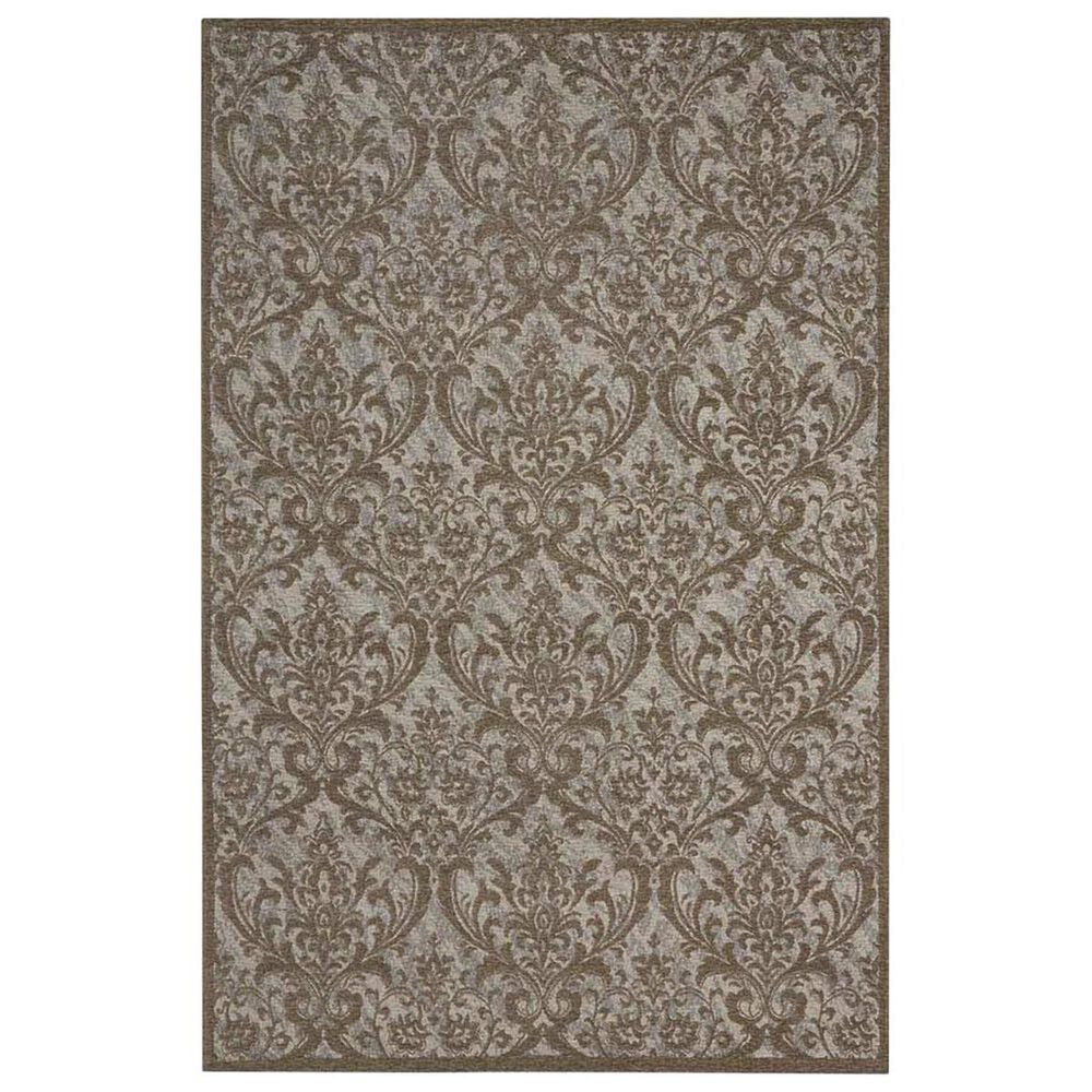 Nourison Damask DAS02 5" x 7" Grey Area Rug, , large
