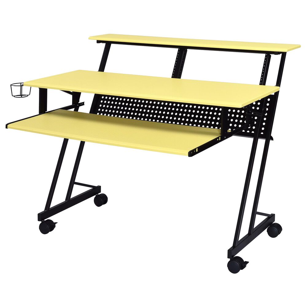 Gunnison Co. Suitor Computer Desk in Yellow/Aluminum, , large
