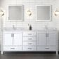 Lexora Home Jacques 80" Double Bathroom Vanity Cabinet Only in Dark Grey and 30" Mirrors, , large