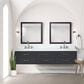 Lexora Home Castor 84" Double Bathroom Vanity in Blue with 2 cm White Carrara Marble Top, Rectangular Sinks and 36" Mirrors, , large