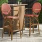 Hearth and Haven Outdoor Wicker French Barstool with Curved Design in Red (Set of 2), , large