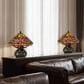 Cal Lighting Autumn Amber Tiffany Table Lamp in Bronze, , large