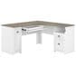 Bush Fairview 3-Piece Office Desk and File Cabinet Set in Shiplap Gray and Pure White, , large