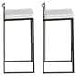Lumisource Fuji Stackable Barstool with White Faux Leather Cushion in Black (Set of 2), , large