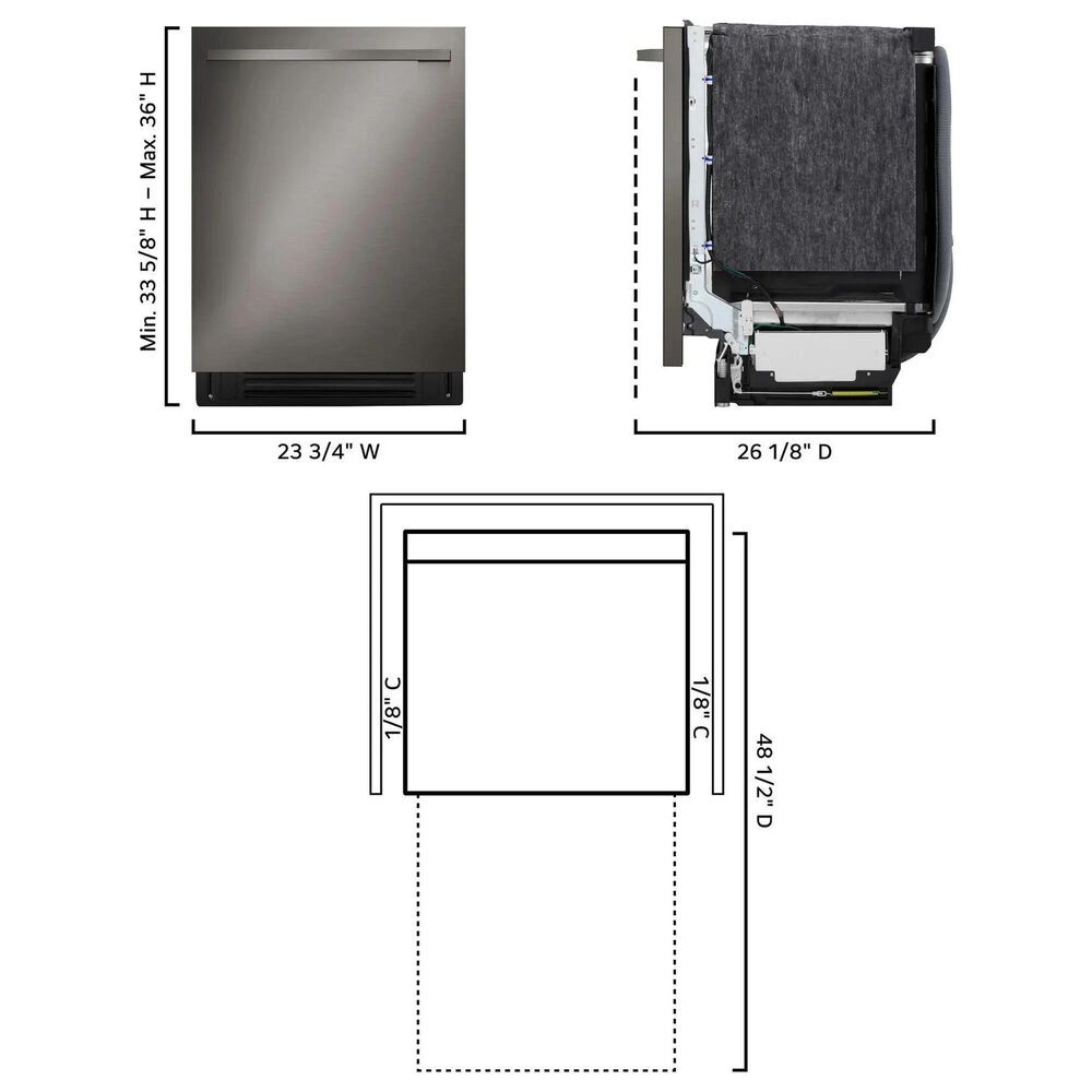 LG 24" Built-In Bar Handle Dishwasher with SteamAssist in Black Stainless Steel, , large