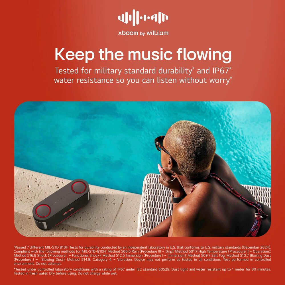 LG Xboom Bounce Bluetooth Speaker in Black, , large