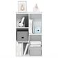 HOMLUX 5-Cube Reversible Storage Bookshelf in White, , large