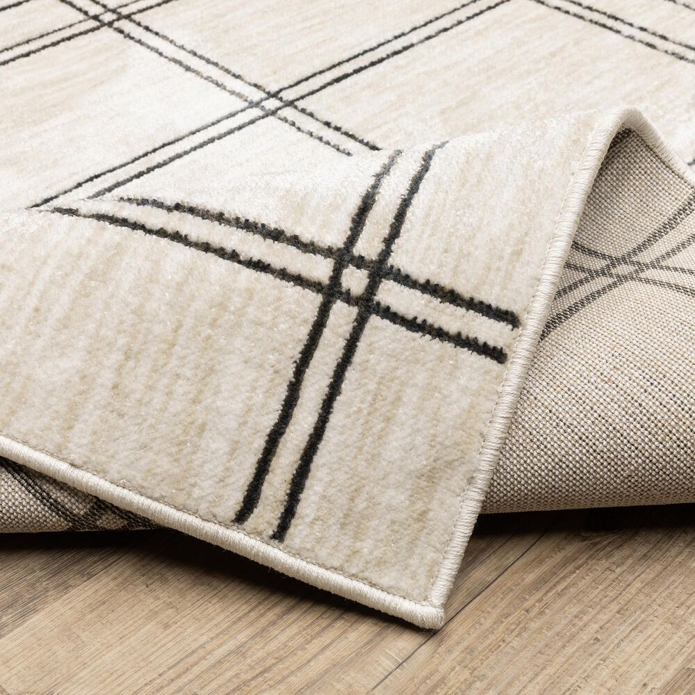 ROW by Oriental Weavers Hunter Plaid Beige and Black 6'7" x 9'6" Area Rug, , large