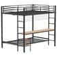 Pacific Landing Campus Full Over Twin Workstation Bunk Bed in Matte Black, , large