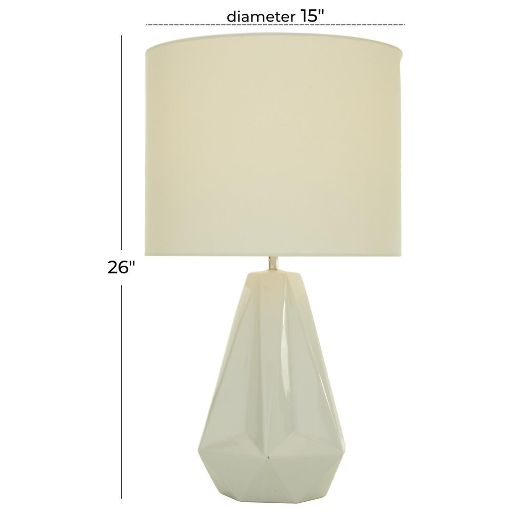 Maple and Jade 26&quot; x 15&quot; Table Lamp in Glossy White, , large