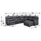 Steve Silver Provo 6-Piece Dual Power Chaise Sectional in Smoked Grey, , large