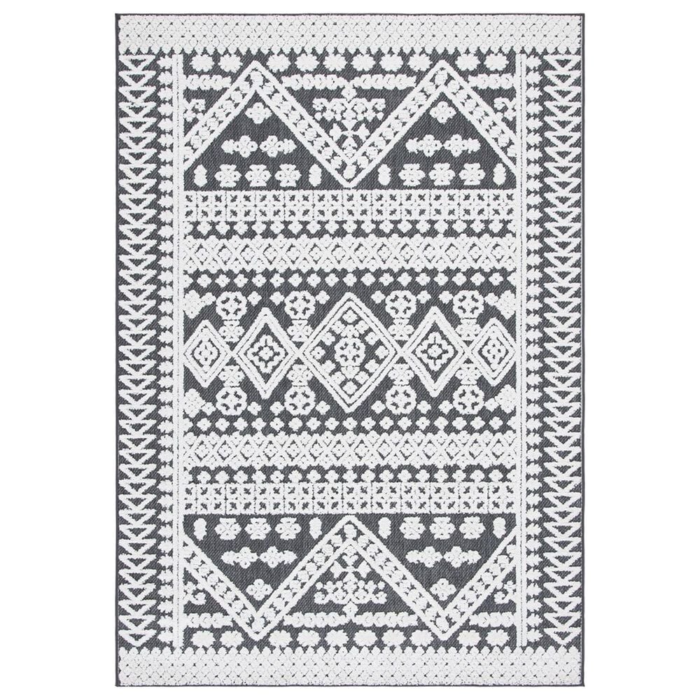 Safavieh Cabana CBN658A 4"5" x 6"5" Ivory and Grey Indoor/Outdoor Area Performance Rug, , large